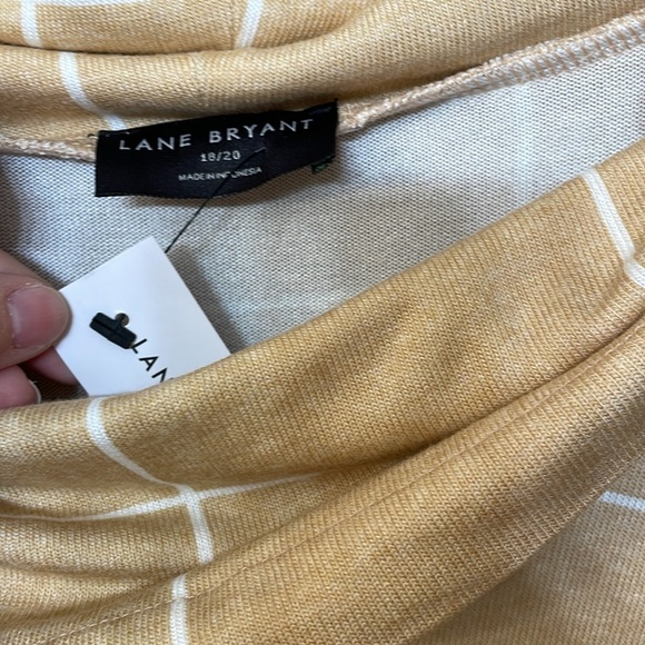 LANE BRYANT NWT Size 18/20 Tan White Relaxed Long-Sleeve Funnel-Neck Sweatshirt - Picture 7 of 12